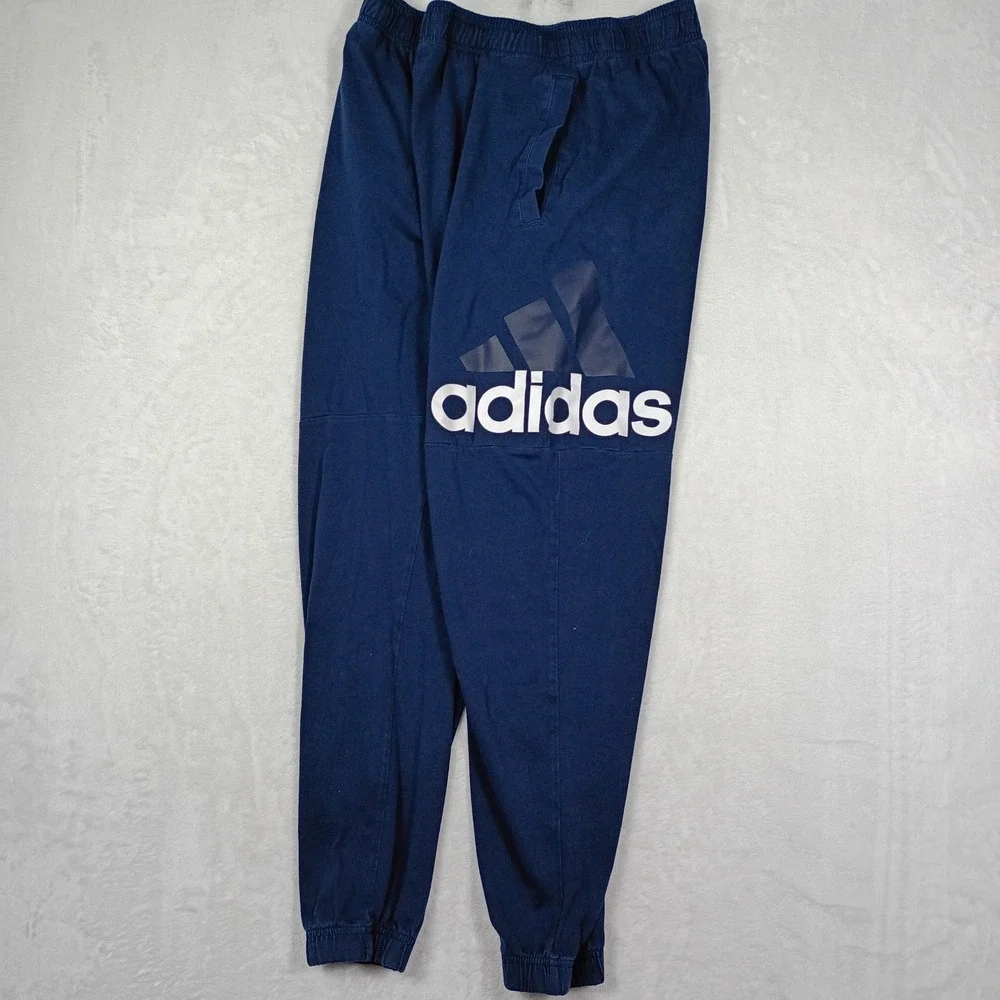 Adidas‎ Mens Navy Blue Logo Joggers Athletic Sweatpants Size L